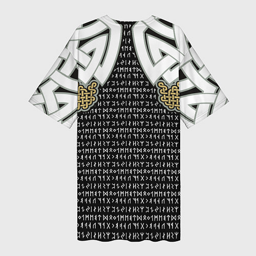 Женская длинная футболка Узор рун и символов / 3D-принт – фото 2