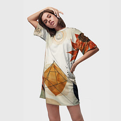 Футболка женская длинная Boho style, цвет: 3D-принт — фото 2