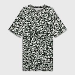 Женская длинная футболка Черепки паттерн