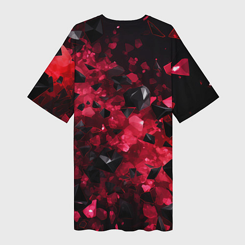 Женская длинная футболка Россия - герб на текстуре / 3D-принт – фото 2