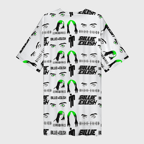 Женская длинная футболка Billie Eilish singer / 3D-принт – фото 2