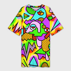 Женская длинная футболка Абстрактный цветной паттерн