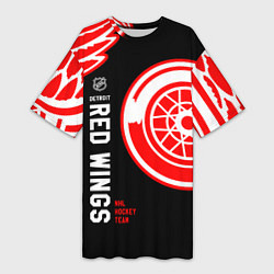Футболка женская длинная Detroit Red Wings team, цвет: 3D-принт