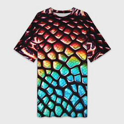 Женская длинная футболка Макро кожа дракона