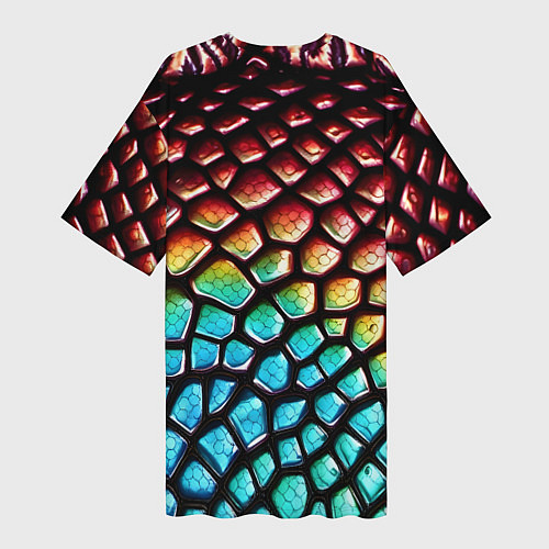 Женская длинная футболка Макро кожа дракона / 3D-принт – фото 2