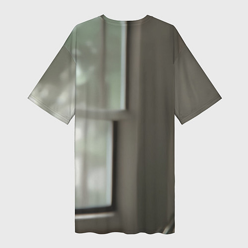 Женская длинная футболка Девушка блондинка с ушками зайца / 3D-принт – фото 2