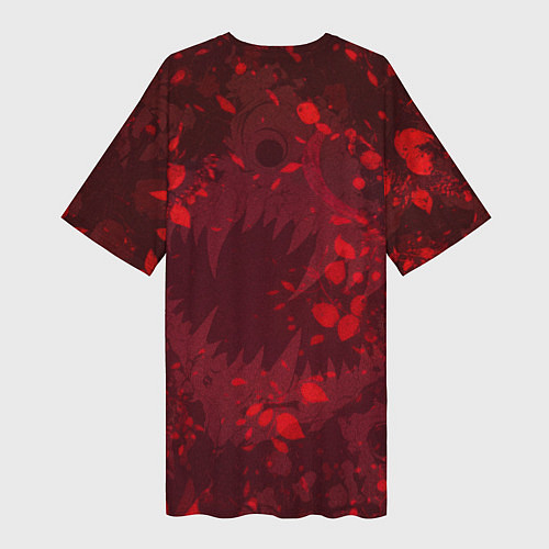 Женская длинная футболка Красная панда в кофте с капюшоном / 3D-принт – фото 2