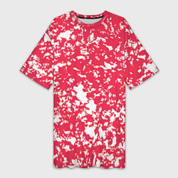 Женская длинная футболка Розовый пятнистый