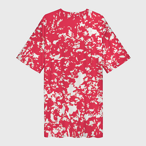 Женская длинная футболка Розовый пятнистый / 3D-принт – фото 2