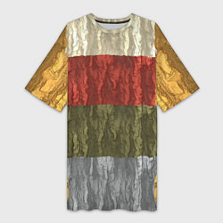 Женская длинная футболка Цветной узор абстрактная графика