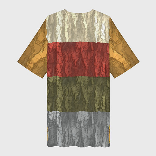 Женская длинная футболка Цветной узор абстрактная графика / 3D-принт – фото 2