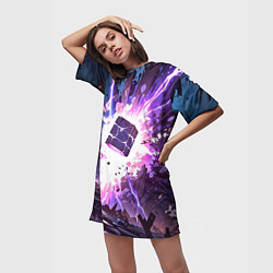 Футболка женская длинная Магический куб, цвет: 3D-принт — фото 2