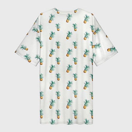 Женская длинная футболка Летние мотивы ананас / 3D-принт – фото 2