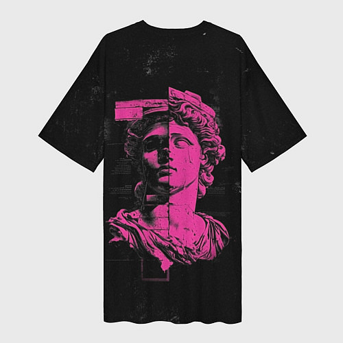 Женская длинная футболка Скульптура гранж арт / 3D-принт – фото 2