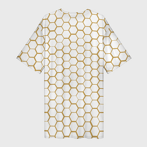 Женская длинная футболка Анахайм Дакс - белые соты / 3D-принт – фото 2