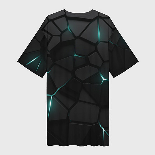 Женская длинная футболка Анахайм Дакс - плиты с подсветкой / 3D-принт – фото 2