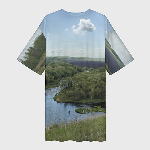 Женская длинная футболка Красивая Меча / 3D-принт – фото 2