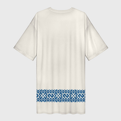 Женская длинная футболка Обережник - вышиванка / 3D-принт – фото 2