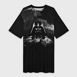 Футболка женская длинная Звёздные войны звезда смерти вейдера, цвет: 3D-принт