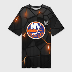 Женская длинная футболка Нью Йорк Айлендерс - НХЛ хоккей