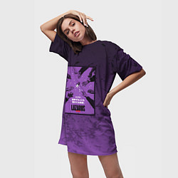 Футболка женская длинная Lazarus: Violet Pattern, цвет: 3D-принт — фото 2