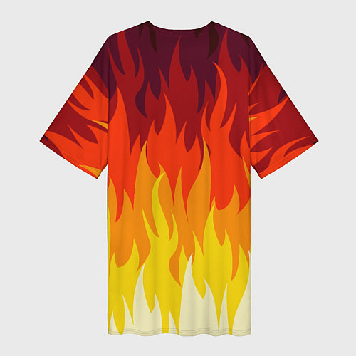 Женская длинная футболка Saitama in fire / 3D-принт – фото 2