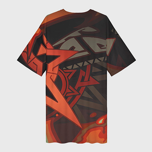 Женская длинная футболка Mavuika Genshin Impact / 3D-принт – фото 2