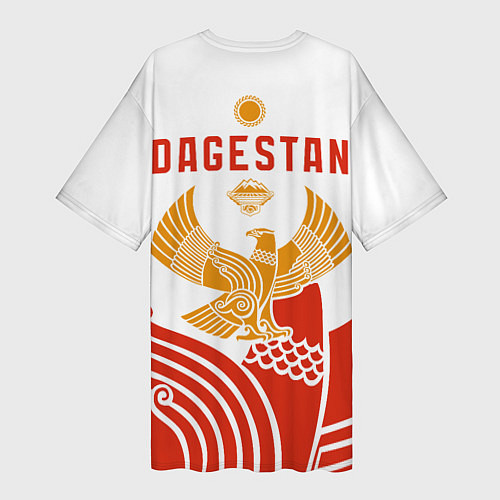 Женская длинная футболка Dagestan sport red / 3D-принт – фото 2