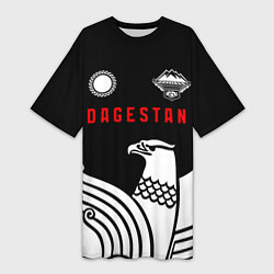Футболка женская длинная Dagestan sport black, цвет: 3D-принт
