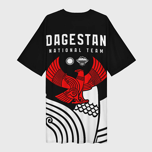 Женская длинная футболка Dagestan sport black / 3D-принт – фото 2