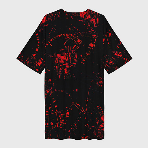 Женская длинная футболка Кибернетический Они / 3D-принт – фото 2