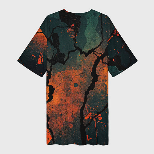 Женская длинная футболка Шлем кибернетического самурая / 3D-принт – фото 2