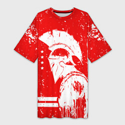 Футболка женская длинная Спартак - воин спарты, цвет: 3D-принт