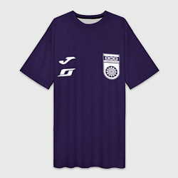 Футболка женская длинная Фк Уфа - сплошной фиолетовый цвет, цвет: 3D-принт