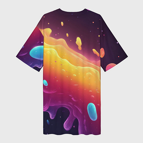 Женская длинная футболка Bones во весь рост в черной одежде / 3D-принт – фото 2