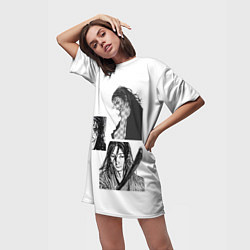 Футболка женская длинная Миямото Мусаси, Vagabond, цвет: 3D-принт — фото 2