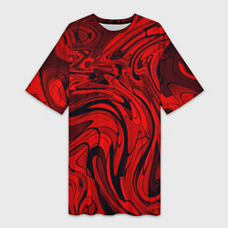 Женская длинная футболка Красный смешение пластика