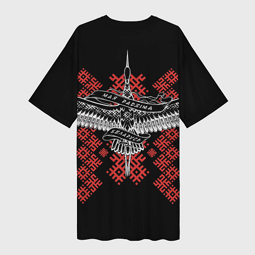 Женская длинная футболка Моя Родина Беларусь / 3D-принт – фото 2