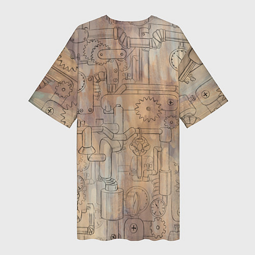 Женская длинная футболка Стимпанк элементы / 3D-принт – фото 2