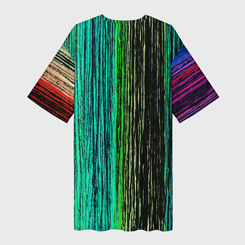 Женская длинная футболка Цветовая палитра / 3D-принт – фото 2