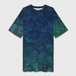 Женская длинная футболка Абстракция - marine camouflage