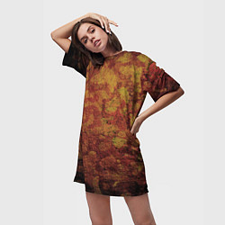 Футболка женская длинная Абстракция - desert camouflage, цвет: 3D-принт — фото 2