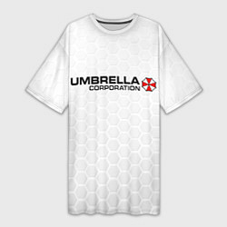 Футболка женская длинная Umbrella white, цвет: 3D-принт