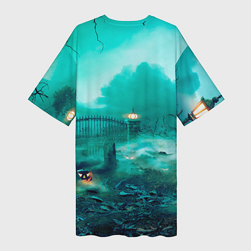 Женская длинная футболка Bones в стиле хоррор куклы / 3D-принт – фото 2