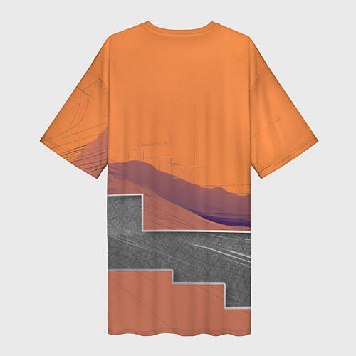 Женская длинная футболка Элитное авто в пустыни / 3D-принт – фото 2