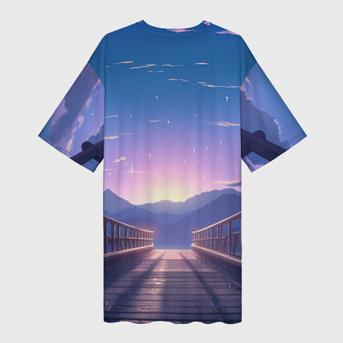 Женская длинная футболка Bones в аниме стиле / 3D-принт – фото 2