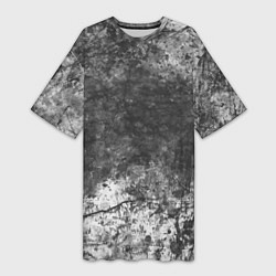 Женская длинная футболка Абстракция - grey and white wall with cracks