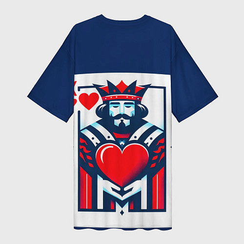 Женская длинная футболка Игральная карта король / 3D-принт – фото 2