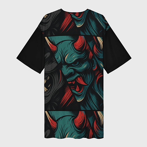 Женская длинная футболка Демоны Они - нейроарт / 3D-принт – фото 2