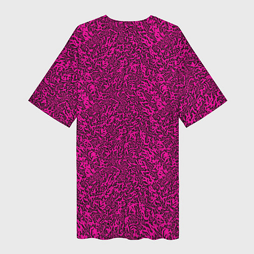Женская длинная футболка Тёмный розовый текстурный хлопьями / 3D-принт – фото 2